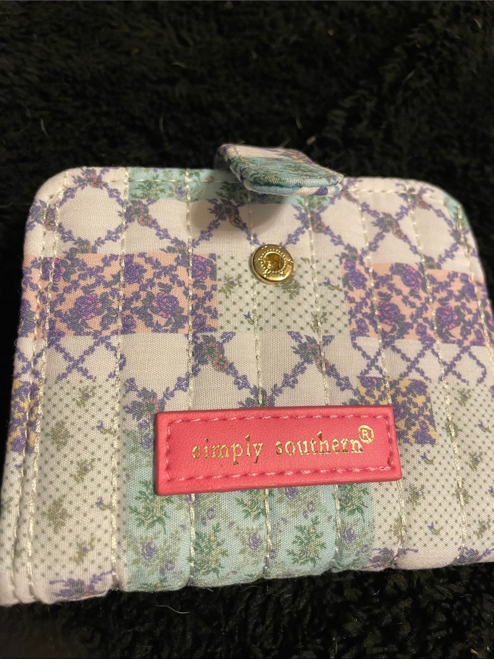 Simply Southern Quilted Floral Wallet in Pink, Mint & Lavender